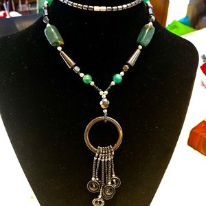 Guatemalan green beaded 23” necklace